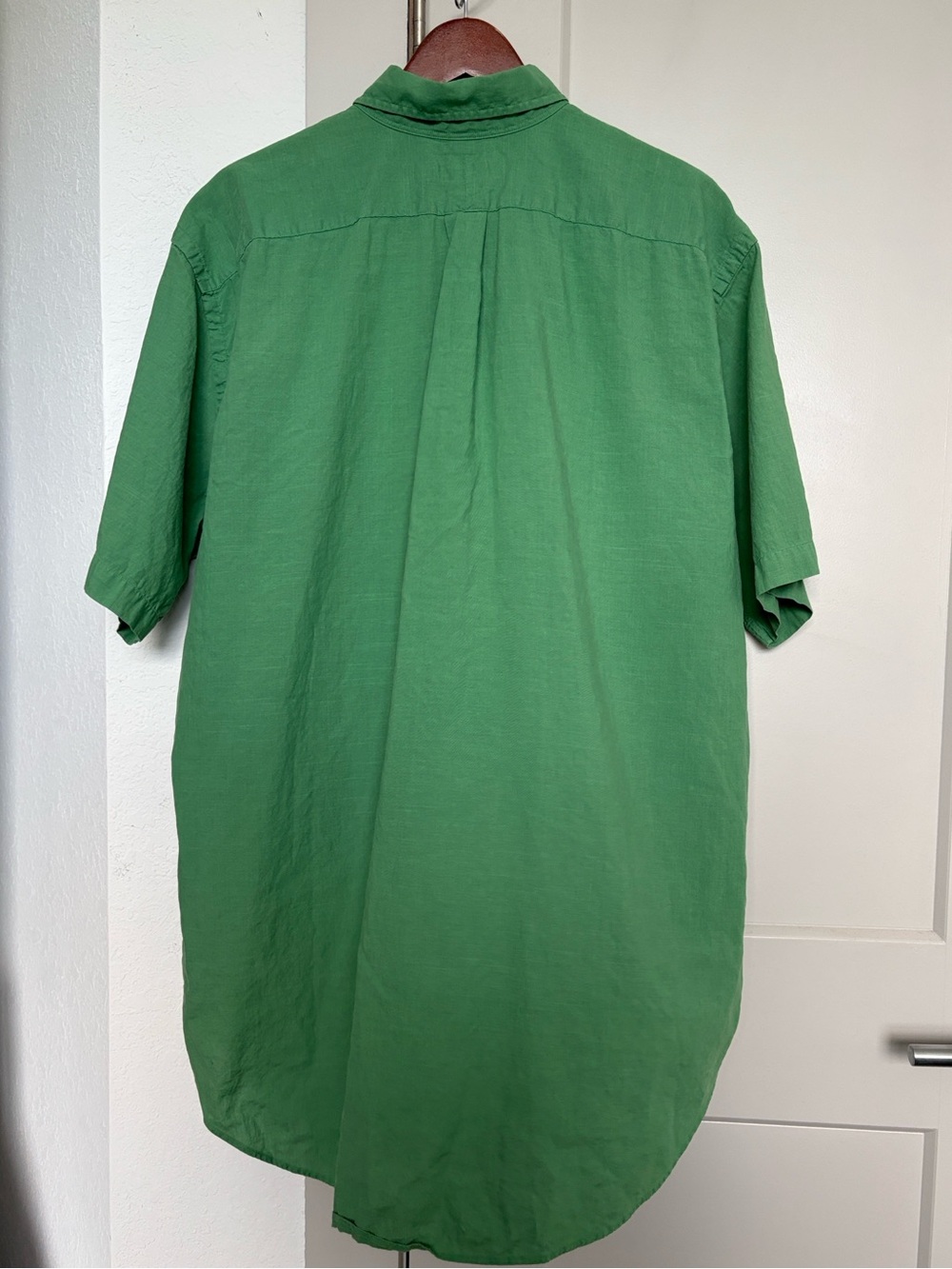 RALPH LAUREN GREEN LINEN SHORT SLEEVE BUTTON DOWN MENS XLT - Picture 4 of 6